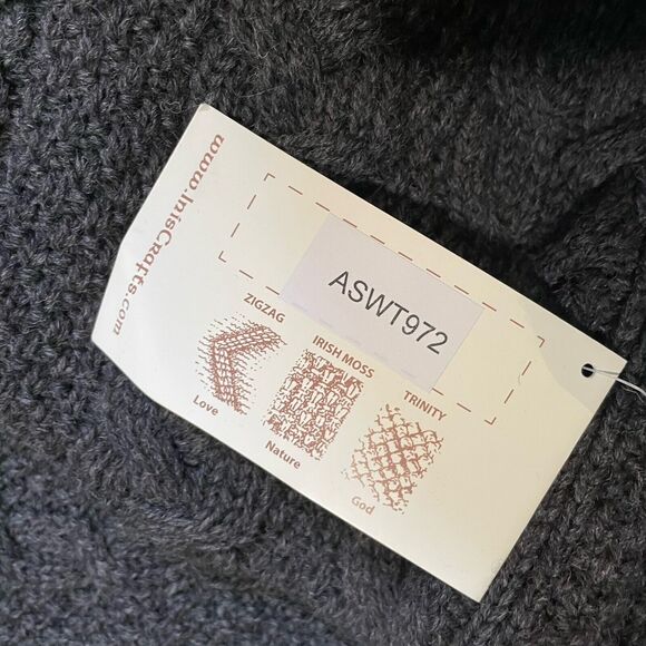 Inis Crafts Sweater Cape Poncho Merino Wool Cable Knit Ireland Made S/M New - Picture 5 of 9